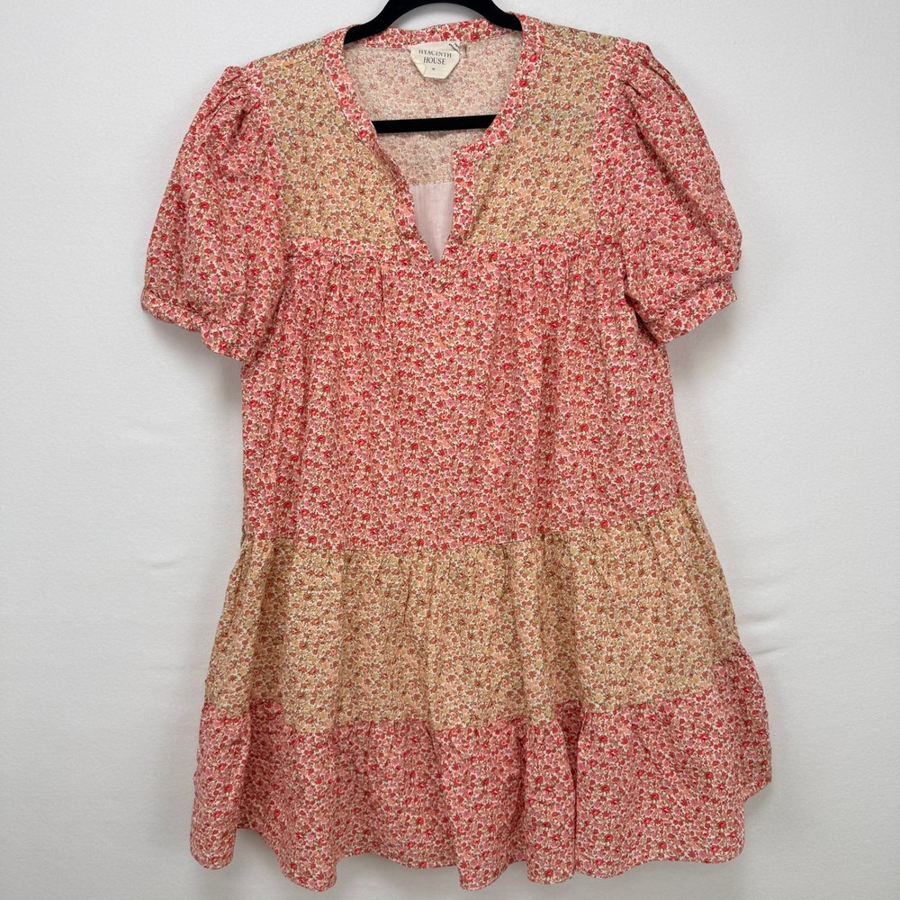 Tuckernuck Hyacinth House Floral Hana Mini Dress M Tiered Billowy A-line Boho